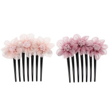 2Stk Eleganter Stoff Haarkamm Blumen Haarschmuck Für Braut Mehrfarbig
