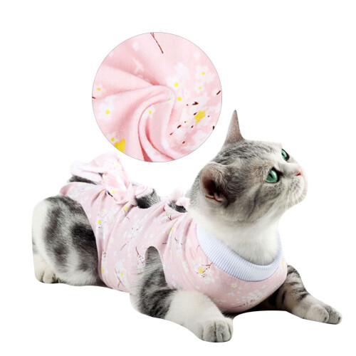 Katzen-Erholungsbekleidung Weich Elastisch Rosa Baumwolle 2