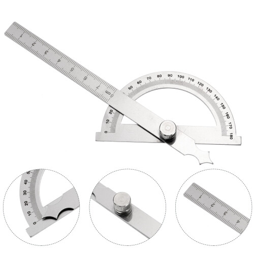 Righello Angolare Braccio Acciaio Inox 0-180 Argento 2