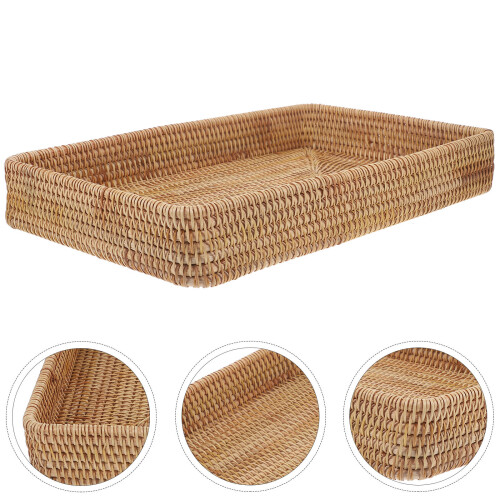 Brotkorb Tablett Hand Dekor Platte Heim Rattan 2