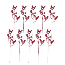 10Stk Kunstbeeren Bund Rot, Weihnachtssträuße Und Festliche Deko