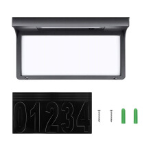 1Set Solar-Türschild Mit LED, Abs+stk, Schwarzes Solar-Hausnummernlicht