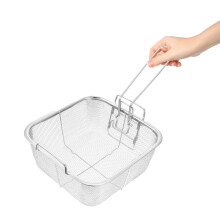 1 X Quadratischer Frittierkorb Mehlfilter Aus Edelstahl