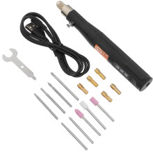 1Set Mini Elektrischer Gravurstift ABS Mit 3 Geschwindigkeiten Schwarz