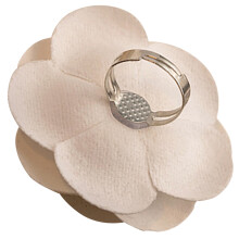 Blumenring Camellia Aus Stoff Weiß Modeschmuck Für Frauen