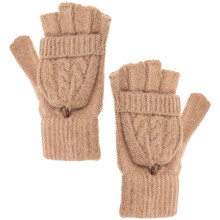 , Fingerlose Wollhandschuhe Mit FÄUstlingen, Braun, Braun