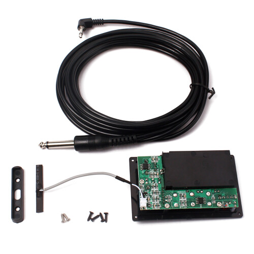 1Set Violin Pickup Eq Silent Mute Preamp Equalizer Schwarz Für 2