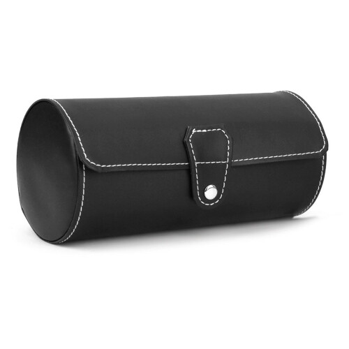 3-Compartment Pu Display Storage Box For Jewelry Watch (Black) 1