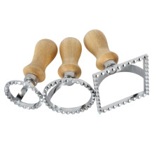 3Stk Ausstecher Keksform Aus Edelstahl Mit Robustem Holzgriff Silber