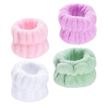 4Paare Plüsch Handgelenkband Elastisch Spa Waschband Damen Bunt