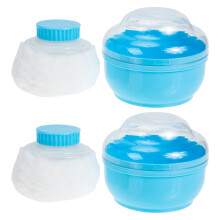 2Sets Baby Puderquasten Box Blau Aus Acrylwolle+pp Für Zuhause