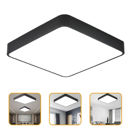 Schwarze PVC Deckenlampe Modern Stil LED Wohnzimmerlampe 2