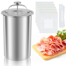 Ham Maker Stainless Steel Meat Press with Thermometer for Homemade Deli Meat and Sandwiches