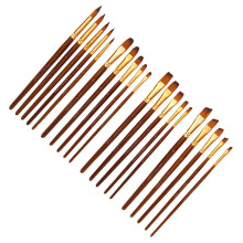 5Stk Nylon Malpinsel Set Mit Holzgriff, Bunt, Für Öl- Und Acrylmalerei