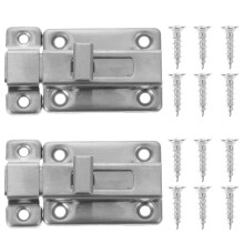 2Sets Türseitiger Bolzen Riegel Edelstahl Sicherheitsschloss Silber
