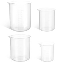 4Stk Messbecher Set Transparent Plastik Flüssigkeitsmesser Kochbecher