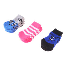 4Stk Strick Haustiersocken Aus Baumwolle, Mehrfarbig, Schutz Für Hunde
