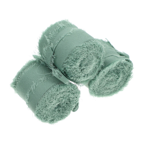 3 Rollen Chiffonband Blumen Polyester Creme Braut 2
