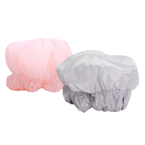 2Stk Polyester Duschhauben Wasserdicht Elastisch Badezimmer Badehaube 2