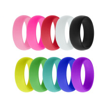 10Stk Silikon-Eheringe Unisex Bunte Ringe Alltag Sport Tauglich