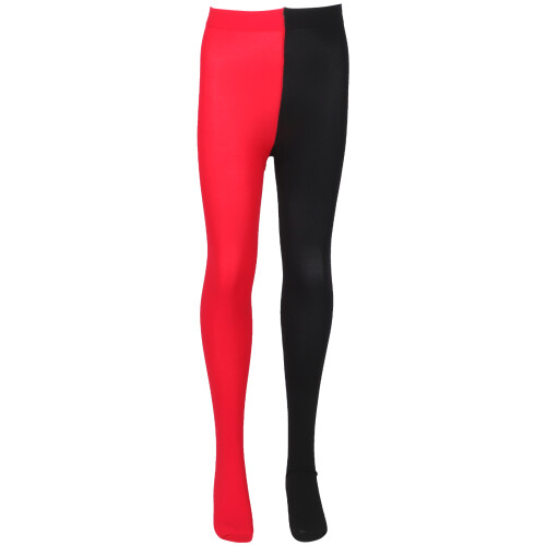 Damen Strumpfhose Rot Schwarz + Rot Medium