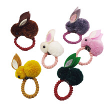 6Stk Elastische Haarbänder Kinder Ponytail Halter Haarseil Mehrfarbig