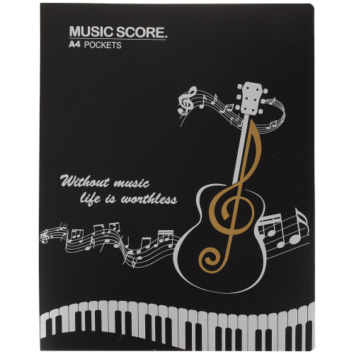 Robuster PVC Musikalienhalter Wasserfester Musikmappe Schwarz 1
