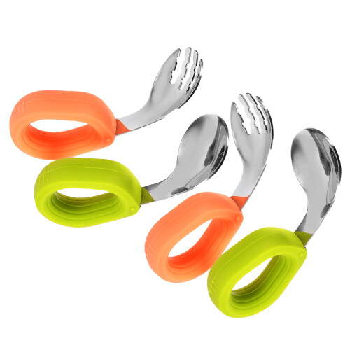 2Ensembles Ustensiles Bébé Silicone Pour Repas Maison