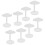 Rockery Splash Guards White Plastic 8pcs 3.5x2.6in 7