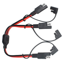 Sae Power Verlängerungskabel 1 Zu 2 Ports Schwarz Für Auto