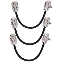 3Stk Professionelle Gitarren Patchkabel Silber Effektkabel Metall PVC