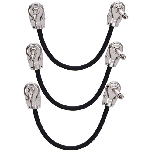 3Stk Professionelle Gitarren Patchkabel Silber Effektkabel Metall PVC