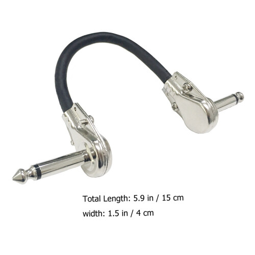 3Stk Professionelle Gitarren Patchkabel Silber Effektkabel Metall PVC 2