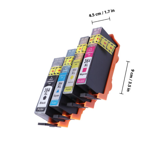 4Pcs Compatible Ink Set for 364Xl Office Use Assorted Colors Durable 2