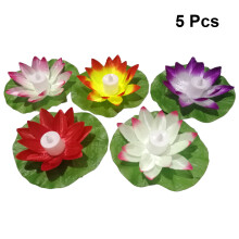 5Stk Wasser Lotus LED Licht, Farbenfroh, Feuerfrei, Dekoration