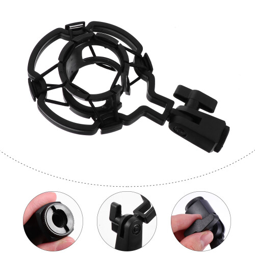 Microfoon Schokdemper Houder Zwart Plastic Anti-Trilling Mount 2