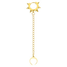 1Stk Goldener Edelstahl Ohrclip No Pierced Cool Punk Ear Accessory