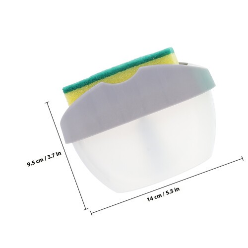 2Sets Kitchen Soap Dispenser with Sponge Holder PP Press Type 1
