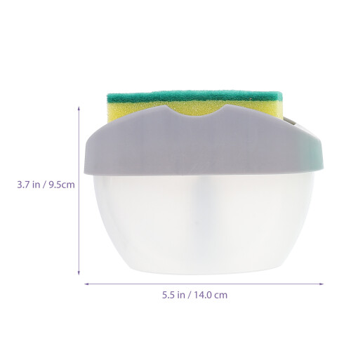 2Sets Kitchen Soap Dispenser with Sponge Holder PP Press Type 2