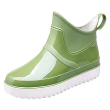 Men's Waterproof SlipOn Rain Boots with NonSlip Sole, Lightweight Durable Ankle Boots Green