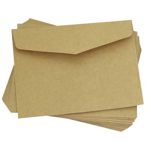 100Pcs Multi-Use Kraft Envelopes Khaki Mini Retro Paper Storage Bags
