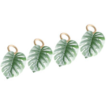 4Pcs Lightweight Green Napkin Rings Pe Turtle Leaf Decorative Clasps