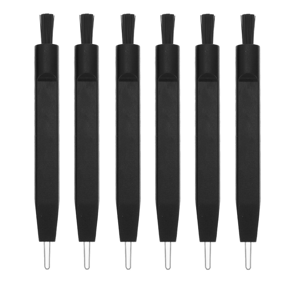 Iplusmile Black 6Pcs Hearing Aid Wax Cleaning Brushes Abs Nylon Durable Tools