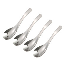 4Pcs Thick Stainless Steel Soup Spoons Silver Coffee Table Spoons