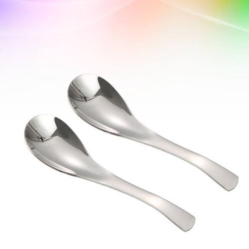 4Pcs Thick Stainless Steel Soup Spoons Silver Coffee Table Spoons 1