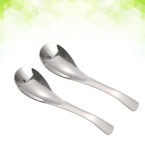 4Pcs Thick Stainless Steel Soup Spoons Silver Coffee Table Spoons 2
