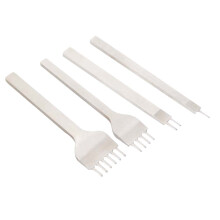 12Pièces Kit Perçage Cuir Blanc 4 Outils Prong Pour Artisanat
