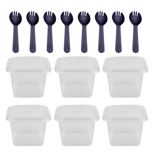 50 Sets Disposable Cake Boxes Mousse Storage Portable