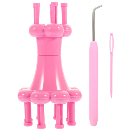 1Set Rosy Plastic Knitting Spool Loom for Sweaters Scarves Crafts Tool