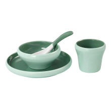 Elegant Jade Green Ceramic Dinnerware Set with Durable Porcelain Rice Bowls, Microwave Dishwasher Safe